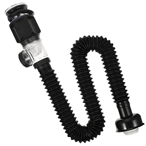 NUOBESTY Drenaje Antiolor Baño Sumideros Hundir Fregadero Escurridor Drenar Flexible Tubo Desagüe del Fregadero Accesorios para Tuberías De Desagüe Acero Inoxidable Negro