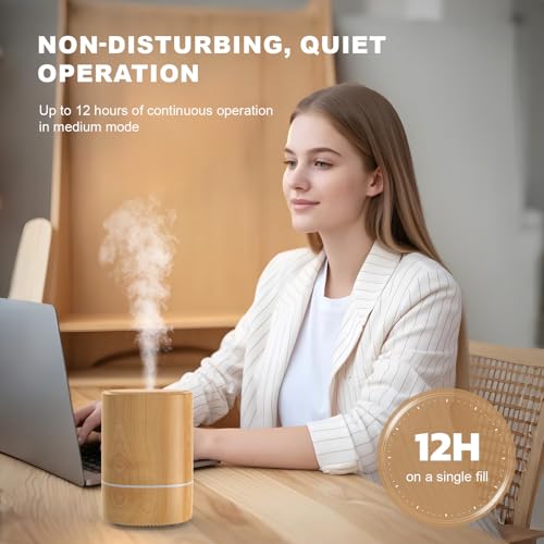 Nixtrve Essential Oil Diffuser, 125ml Aromatherapy Diffuser, Ultrasonic Diffusers for Essential Oils, Cool Mist Humidifier with 7-Color LED Lights, Auto Shut-Off Function, for Office and Home(Maple) - Image 5