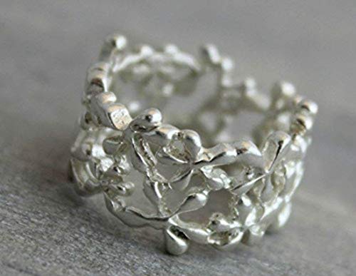 Bague Fleur Large Argent 925 anti irritation bague confortable 54