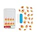 KISS Voguish Fantasy Halloween Press On Nails Almond, ‘Sweet Creature’, Orange and Yellow, Medium Length, Glow In The Dark, Glossy Glazed Effect, Pink Gel Nail Glue (2g), 28 Fake Nails
