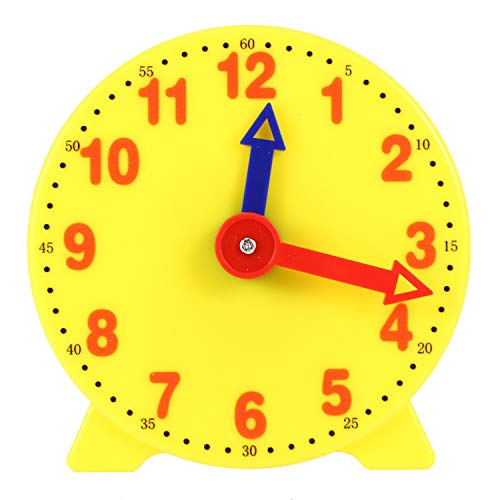 Jkjhbhged 4 Inch Student Learning Clock Time Model Teacher Gear Clock 12/24 Hour School Learning Tools