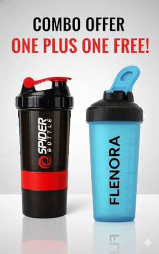 Image of Buy One Get One Free - Protein Shaker Bottle 700ml with Mixer Ball & Leakproof Lid | Gym, Sports & Fitness Shaker for Protein Shakes, Smoothies & Pre-Workout (Sky Blue Combo)