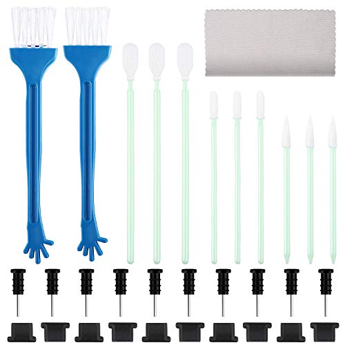 Frienda 32 Piece Cell Phone Cleaning Kit, Headphone Jack Cleaning Tool, USB Charging Port and Anti Dust Plu   g, Compatible with Note 8, LG V30+, V30, and Other Micro USB Charging Port Android Devices
