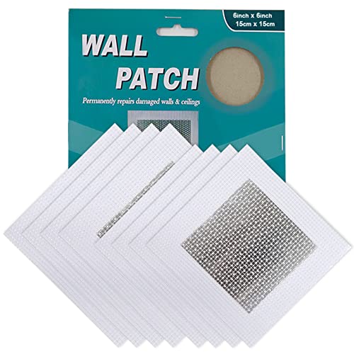 Kit de reparación de pared de aluminio de 8 piezas, kit de reparación de paneles de yeso de 4, 6 pulgadas, parche de reparación de pared de fibra de vidrio autoadhesivo, reparación de parches Cover