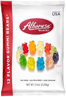 Albanese World's Best 12 Flavor Gummi Bears, 5 Pound Bag