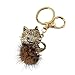 Schlüsselanhänger Für Damen,Süße Plüschkatze Keychain Metall Strass Schlüsselanhänger Kristall Kätzchen Keychain Frauen Handtasche Anhänger Auto Schlüssel Dekoration