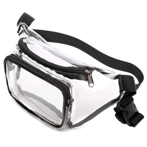 KASESSS Riñonera Transparente PVC Aprobado por Estadios Bolsa Transparente