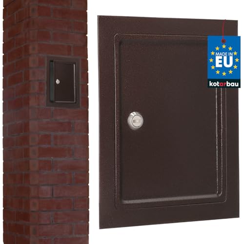 KOTARBAU® Porta per camino, 155 x 205 mm, in rame anticato con scudo para calore, apertura a vite o moneta