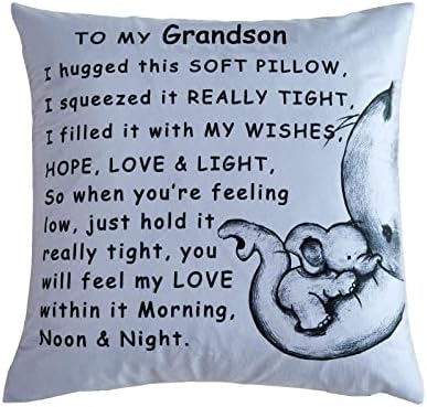 Nephew Gifts Cushion Cover Throw Pillow Cover for Nephew from Auntie Uncle Birthday Christmas Elephant Gifts (To My Nephew)