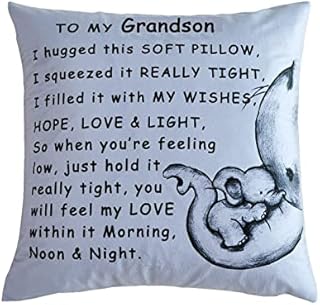 Nephew Gifts Cushion Cover Throw Pillow Cover for Nephew from Auntie Uncle Birthday Christmas Elephant Gifts (To My Nephew)