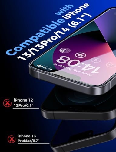 MAGIC JOHN 2 Pack for iPhone 13/14/13 Pro Tempered Glass Screen Protector - 1