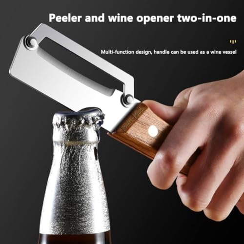 Multi-Functional Vegetable Peeler for Kitchen,Vegetable peelers Wooden Handle, 3-in-1 Premium-Grade Fruit & Vegetable Peeler with Fish Scaler & Bottle Opener for Carrot Apple (2PCC) - 2