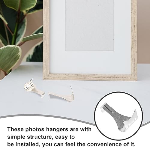 Image of jojofuny 10pcs Metal Photo Hooks for Hanging Pictures Artwork and Frames and Easy to Install for Home and Office Use Excellent Bearing Capacity