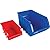 Performance Tool W5193 Half Bulk Bin Storage Rack with 32 Large and Small Bins for Easy Garage Organization of Tools, Parts, Hardware, and More, Red and Blue