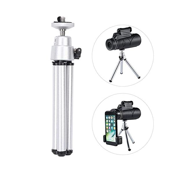 Silber Aluminium Legierung Stativ, Mini Anti-Shake Teleskop Stativ Kamera Stativ Teleskop Stativ, Reisen für Outdoor… – Bild 3