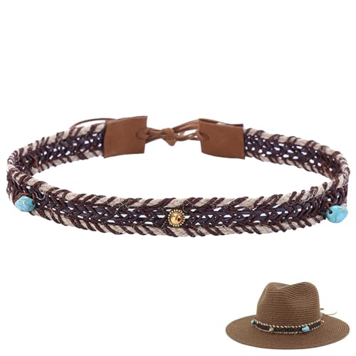 Image of Cowboy Hat Bands for Men Women, Leather Hatbands Belt for Cowboy /Western /Fedora /Cowgirl Hats
