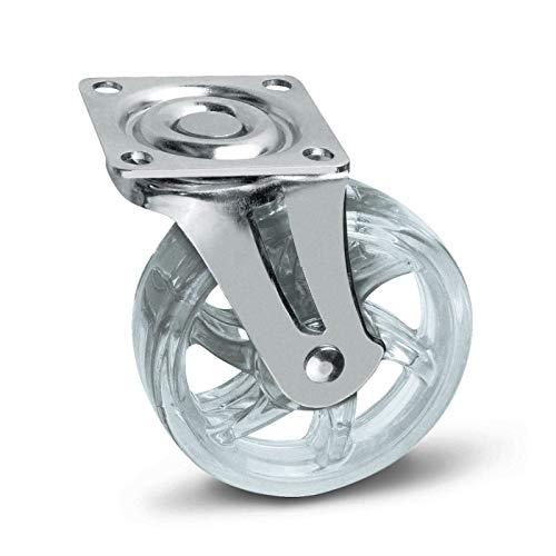 SO-TECH® Rueda giratoria para Mueble Color Transparente Ø 75 mm