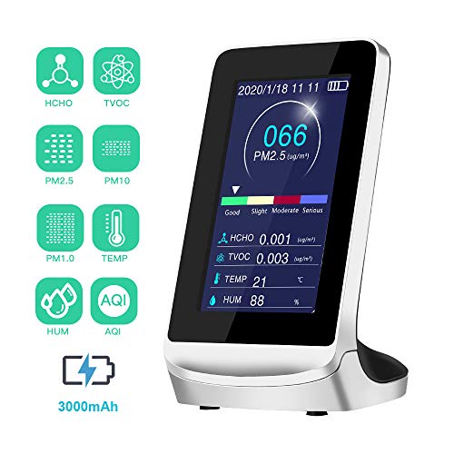 Air Quality Monitor Seesii Accurate Tester for Formaldehyde(HCHO) TVOC PM2.5/PM1.0/PM10 AQI Multifunctional Air