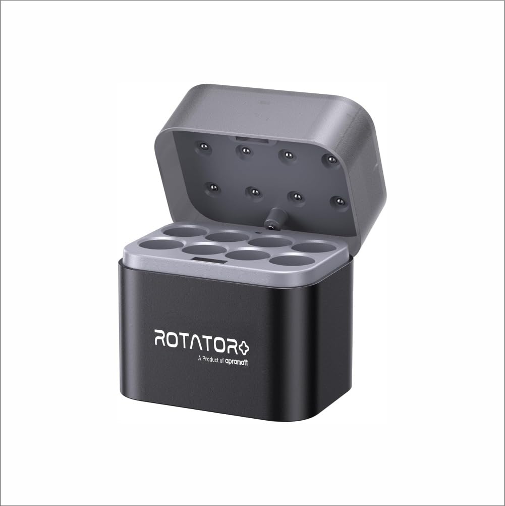 Rotator Plus AA Rechargeable Battery Charger with 8 Slots, Smart Fast Charging Lithium Charger with LED Indicator, Multi Protection, Compatible with Li-On/NiMH/NiCD Batteries for Camera, Remote, Toys-image-0
