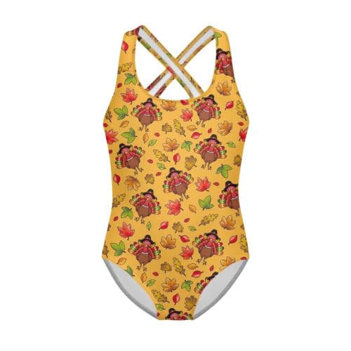 Image of Girls One Piece Swimsuits Quick Dry Beach Bathing Suit Crossback Swimwear 5-14 Years