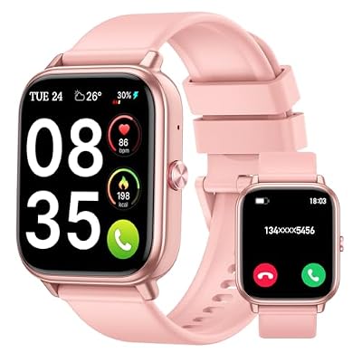 Smart Watch for Men Women (Answer/Make Calls), 1.83" HD Touchscreen Fitness Tracker, 480Hrs Playtime,112+ Sports Modes,Fitness &Tracker,Health,Sleep,Fitness Watch for Android/iOS,IP68 Waterproof,Pink