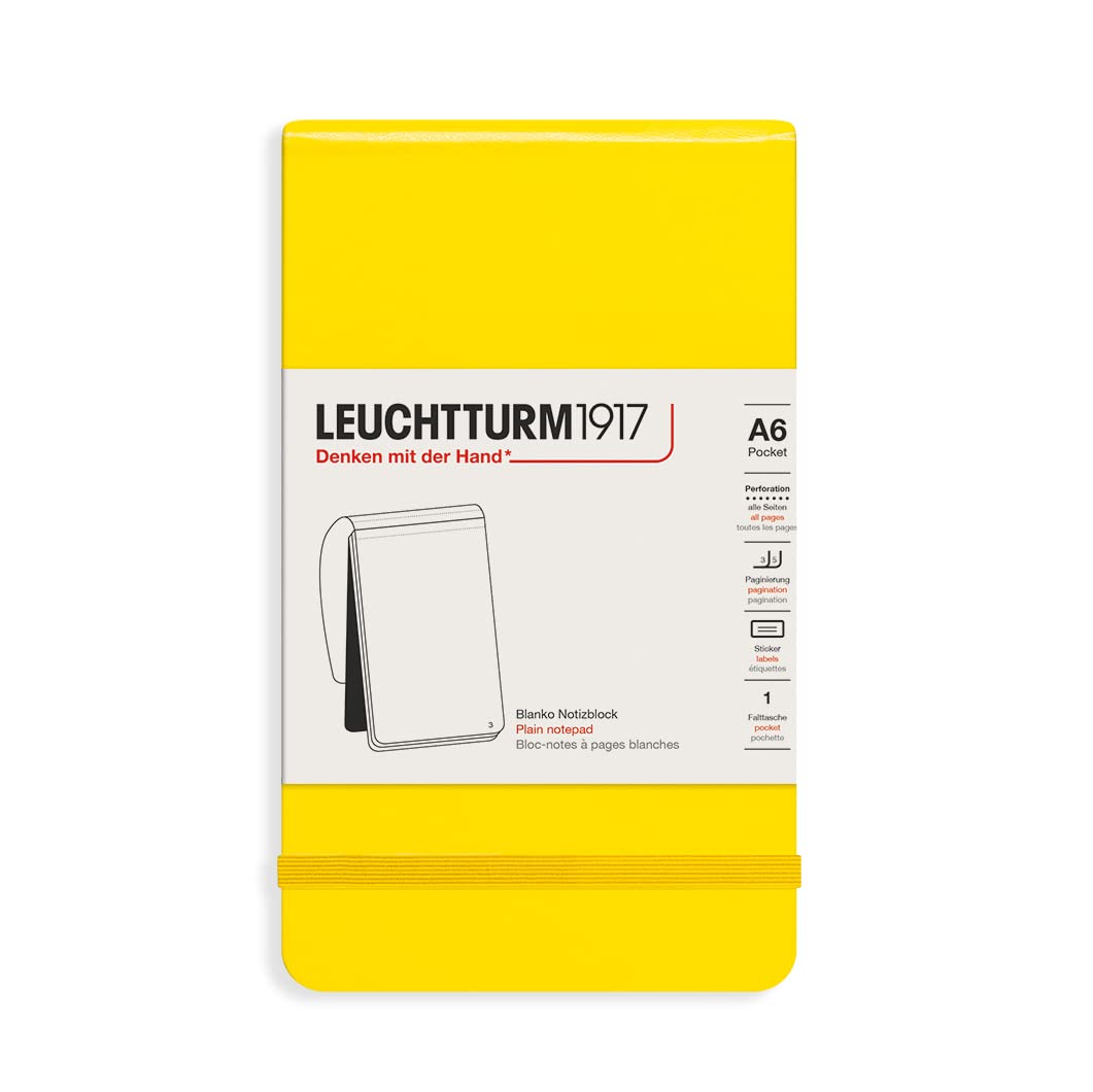 LEUCHTTURM1917 364404 - Blocco note tascabile (A6), copertina rigida, 184 pagine numerate, colore: Limone