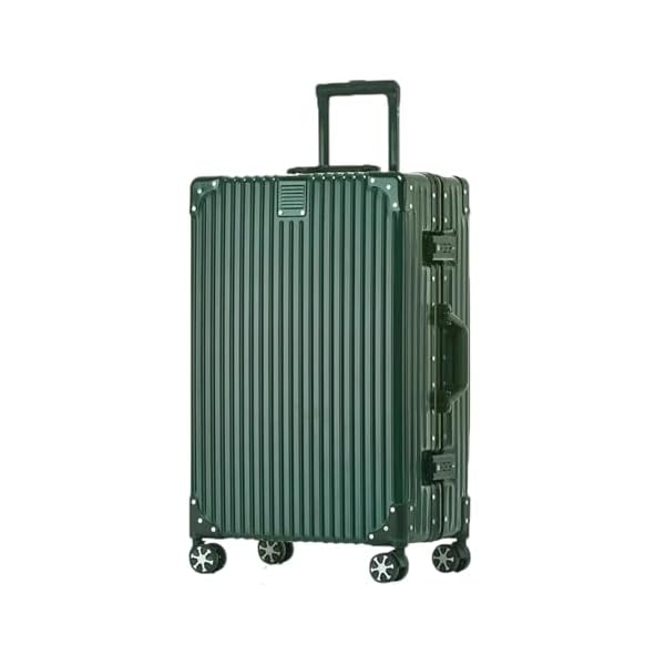 HotWay Carry On Luggage with Aluminum Frame, 20 Inch PC Hard Shell Suitcase with Spinner Wheels and TSA Lock, Lightweight Luggage for Travel (22x14x9 Airline Approved), Green