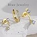 Gold Navy Blue Earrings for Women, December Birthstone Jewerly Gifts, Blue Jacket Huggie Hoop Earring Stack