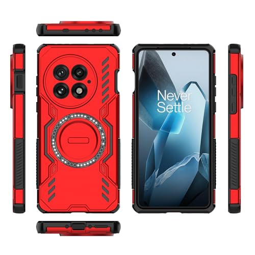 Protection OnePlus 13 5G militaire compatible avec la charge sans fil, fine et solide - Rosso