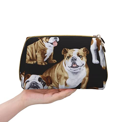 Trousse de maquillage grande capacité zippée en cuir blanc