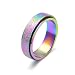 WaMLFac Titanium Steel Sand Blast Spinner Band Rings for Wedding Engagement Black, Rose Gold, Rainbow