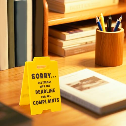 Funny Office Desk Sign, Acrylic Funny Yellow Desk Sign Decor Practical Office Cubicle Decoration Accessory Supplies for Women Men Boss Employee Coworker (Deadline Style) - Thumbnail 4