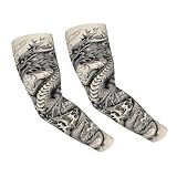 RUAYSNI Dragon Cooling Arm Sleeves Cover Summer Sun Protection Arm Sleeves For Men Women Outdoor Sports Ice Silk Arm Sleeves For Baseball Cycling Golf Running