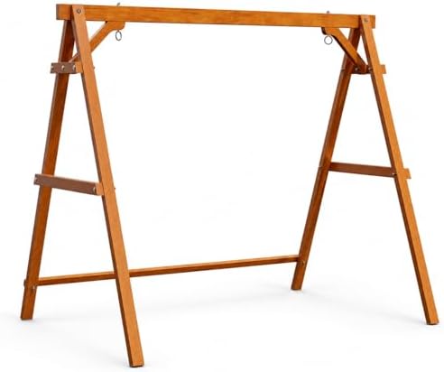 VINGLI 6.9FT Wooden Porch Swing Frame for 5FT Swing, Brown