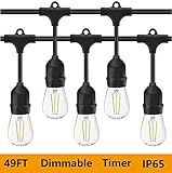 [page_title]-16M LED Lichterkette Außen【Dimmbar&Timer】,OxyLED S14 LED Lichterkette Glühbirne Retro,IP65 Wasserdicht,15X2W LED Birnen E27 Warmweiß 2500K für Innen und Außen Deko Garten Hochzeit