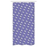 Ambesonne Boxer Dog Stall Shower Curtain, Cartoon Style Pattern of Canine Animals with Paw Prints and Bones Hand-Drawn, Decorative Fabric Set with Hooks for Bathroom, 36" W x 72" L, Violet White