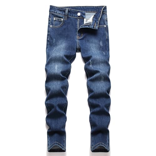Boys' Skinny Fit Stretch Denim Jeans 5-Pocket Style Washed Fashion Basic Denim Jeans Pants