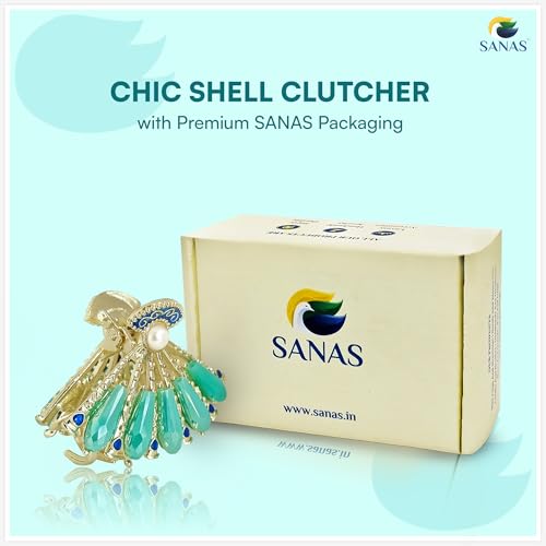 Image of Sanas Hair Clips For Women (1Pcs) Stylish Pearl Hair Accessories For Women Wedding Ready Style Korean Cute Things Traditional Yet Trendy Stylish Hair Clips For Girls Accessories (1Pcs) (Golden-Blue)