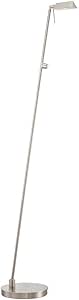 GEORGE KOVACS P4314-084 George's Reading Room LED Floor Lamp, 1-Light, 8 Total Watts, 50-in H x 8.25-in W, Brushed Nickel