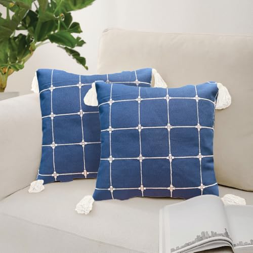 Best Decorative Cushion Covers: Cotton vs Velvet 12 Urban Space Embroidered Cotton Cushion Cover Set of 2, 18 inch x ...