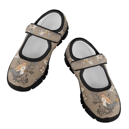 Girl's Animal Pattern Running Shoes Non Slip Dress Shoes Lightweight Walking Shoes Flat Loafers Magic Sticker Comfort Casual Shoes