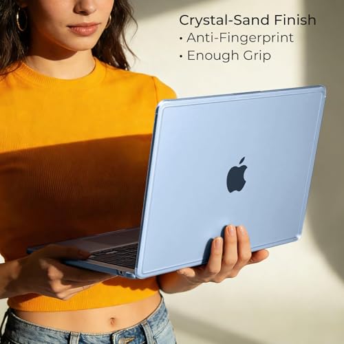 Image of EooCoo Compatible for MacBook Air 13 inch Case M5 M4 M3 M2 2026 2025-2022, Crack-resistant Corners, True-to-Device Matte Texture,Hard Shell Laptop Cover for Air 13.6 inch A3449 A3240 A3113 A2681, Sky Blue