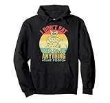 vintage retrò i don't eat anything that poops -funny vegan felpa con cappuccio