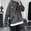 Men Women Preppy Hoodie Harajuku Plaid Sleeves Lig... #4