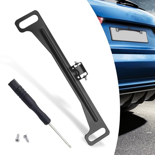 Image of leechio Car Rear View Camera License Plate Bracket, US Standard Metal Rustproof License Plate Fixing Device, 0.51 inch Reversing Camera Mounting Bracket, Universal Camera Mounting Accessories (Black)