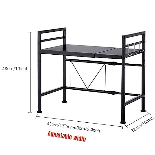 Kitchen Countertop Organizer Expandable Kitchen Organization Spice Storage Microwave Rack Table Shelf Stainless Steel Kitchen Storage Shelf Rack 2 tier Countertop Organizer for Kitchen Counter