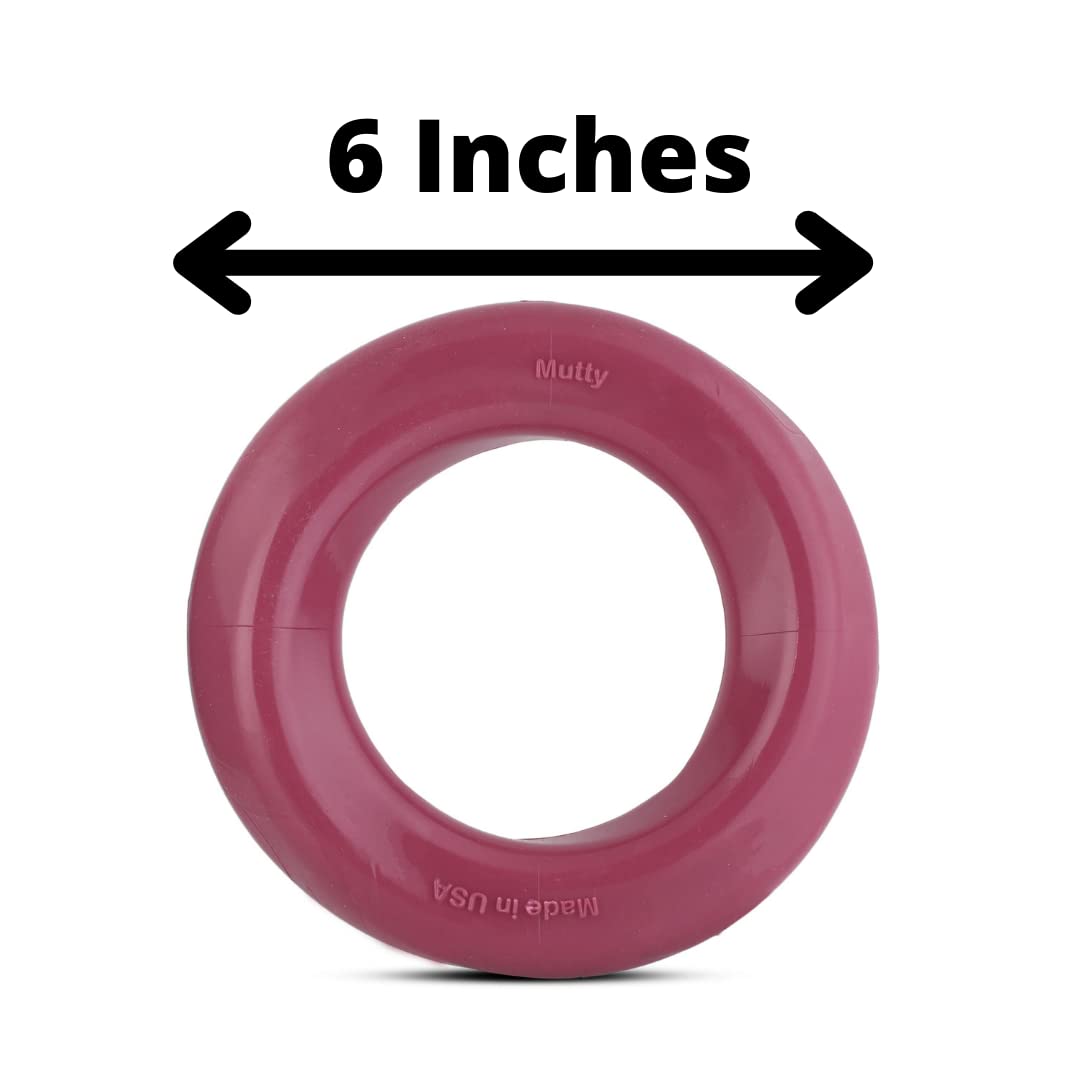 Mutty Anillo de masticación para perros, fabricado en Estados Unidos, material duradero de grado alimenticio para masticadores, una comida donada a refugios locales para cada juguete