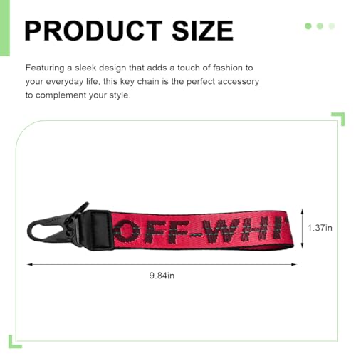 Image of DXNQ Car Keychain, Fabric Keychain Wrist Lanyard, Key Ring for Cars Keys Wallets Jeans Decoration, Car Accessories (Red)