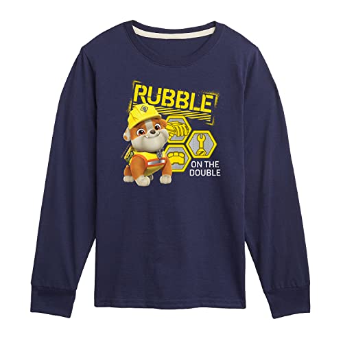 HYBRID APPAREL - Paw Patrol - Rubble & Crew - Rubble On The Double - Toddler & Youth Long Sleeve Graphic T-Shirt