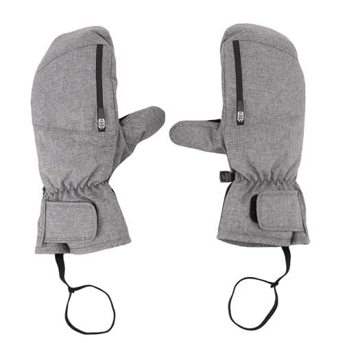 Pyltha Manoplas de esquí Impermeables, diseño Interior de 5 Dedos con función táctil, Color Gris - Calor 360°, Antideslizantes y Bolsillo Impermeable para Actividades al Aire (Metro)